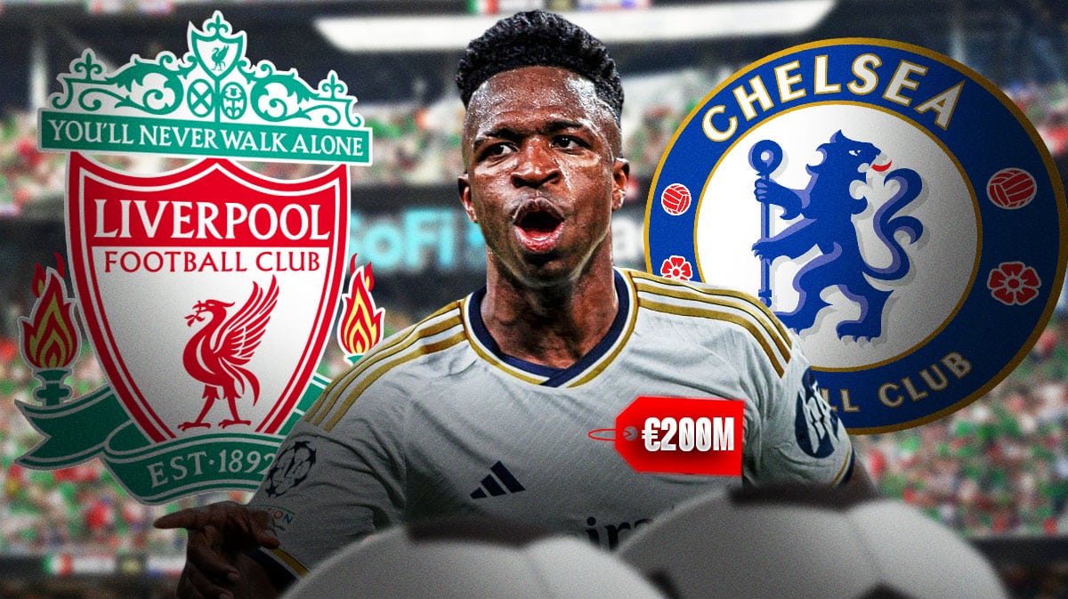 Vinicius Junior. Put a price tag of €200m on him. Put logos of Liverpool and Chelsea alongside.