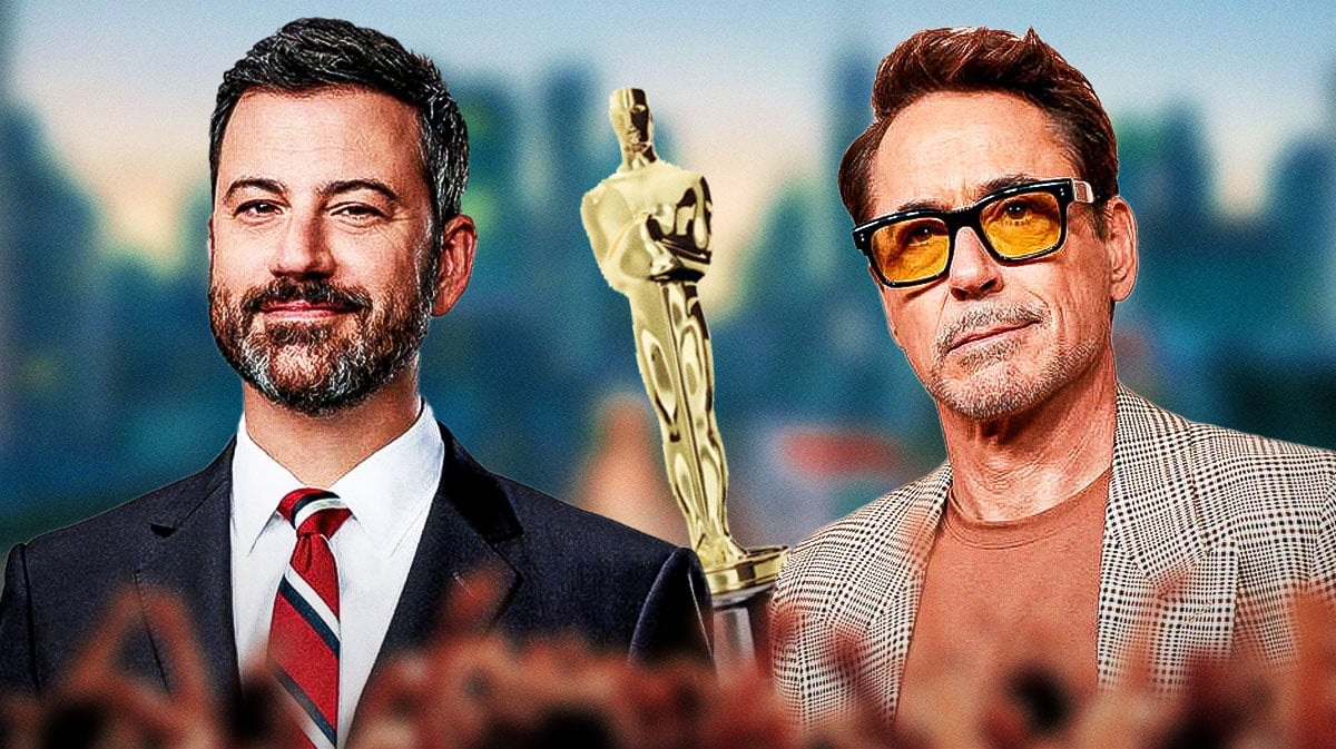 Jimmy Kimmel, Robert Downey Jr. and an Oscar statue