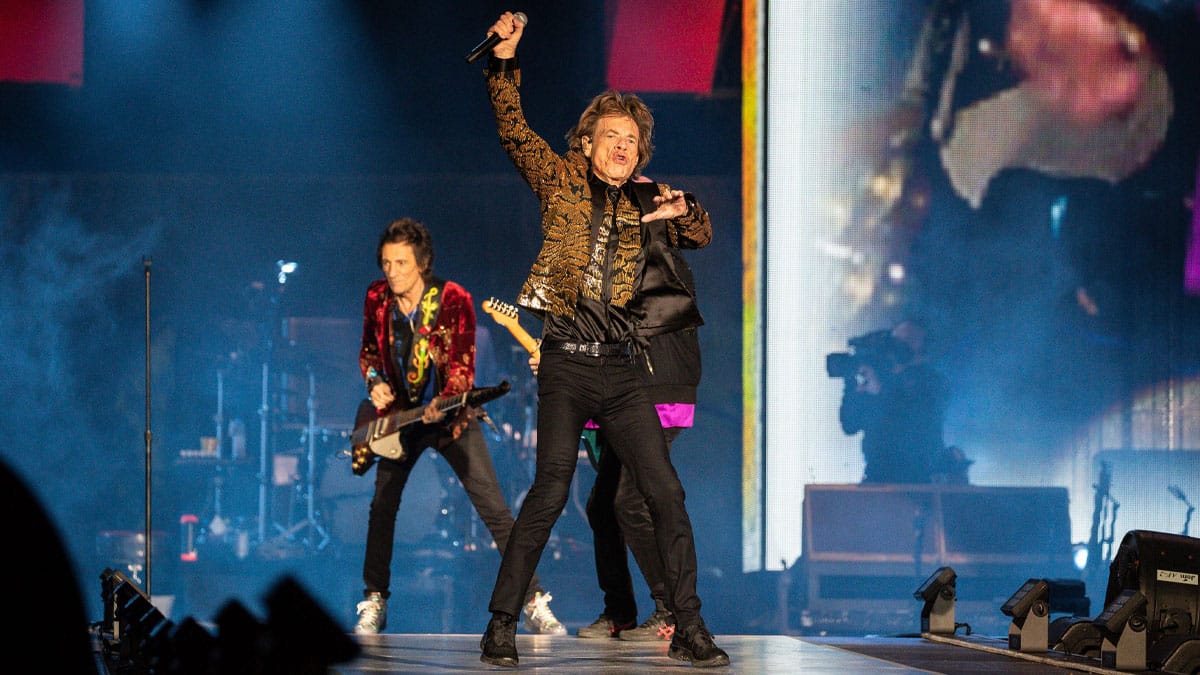 The Rolling Stones' Ronnie Wood, Keith Richards, and Mick Jagger on the No Filter tour. 