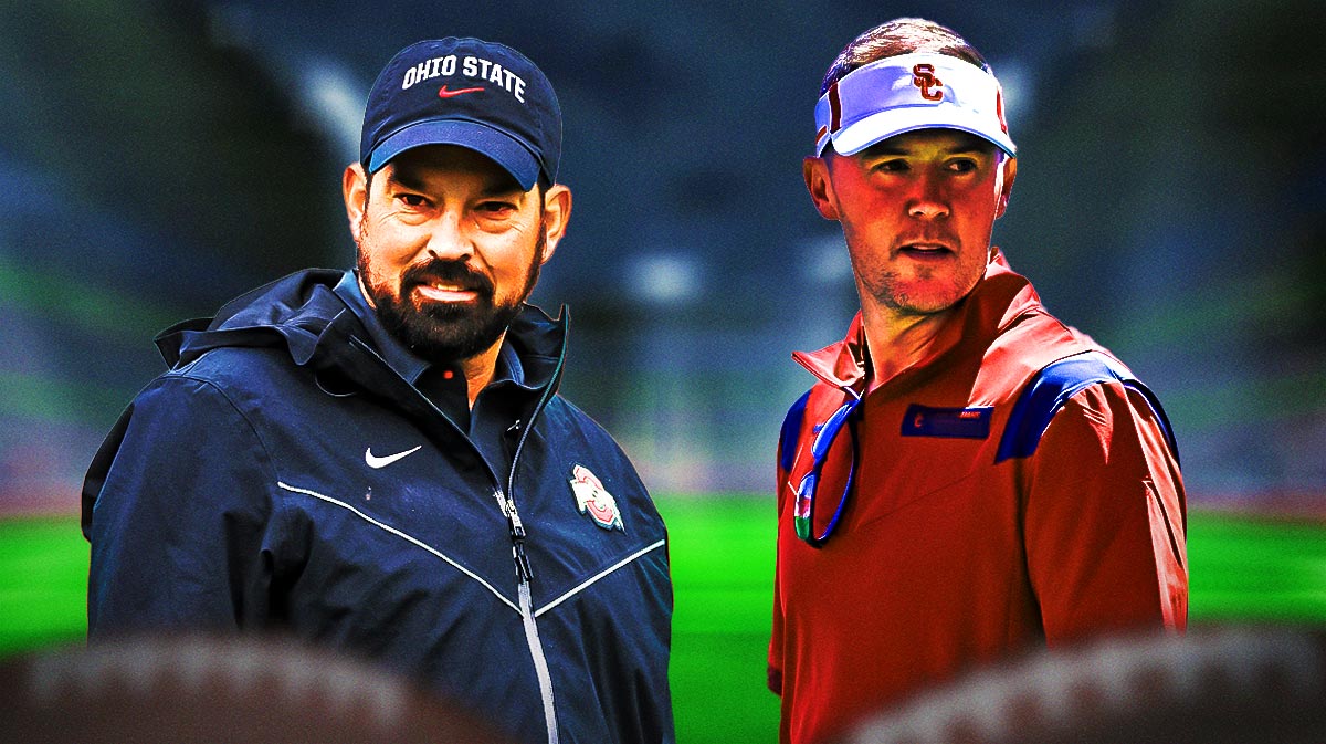 College football coaches Ryan Day and Lincoln Riley