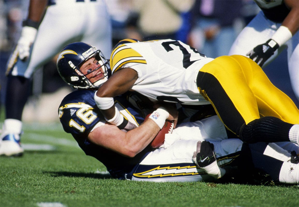 NFL Draft bust Ryan Leaf getting sacked on the Chargers