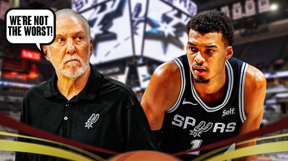 Spurs' Gregg Popovich saying "We're not the worst!" and Victor Wembanyama