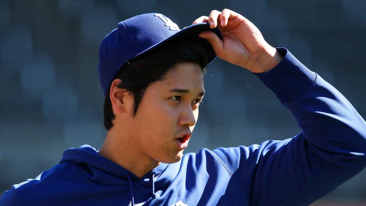 Los Angeles Dodgers Shohei Ohtani (17) looks on before the game against the Minnesota Twins at Target Field.