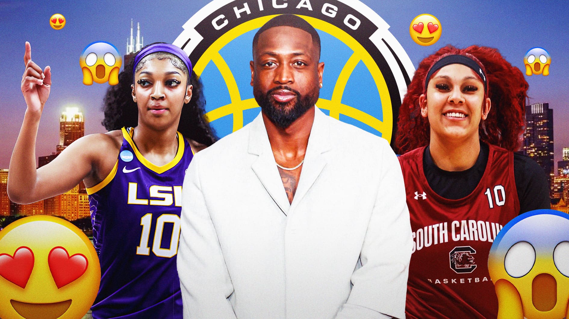 Dwyane Wade absolutely loves the Sky's Kamilla Cardoso, Angel Reese WNBA  Draft picks