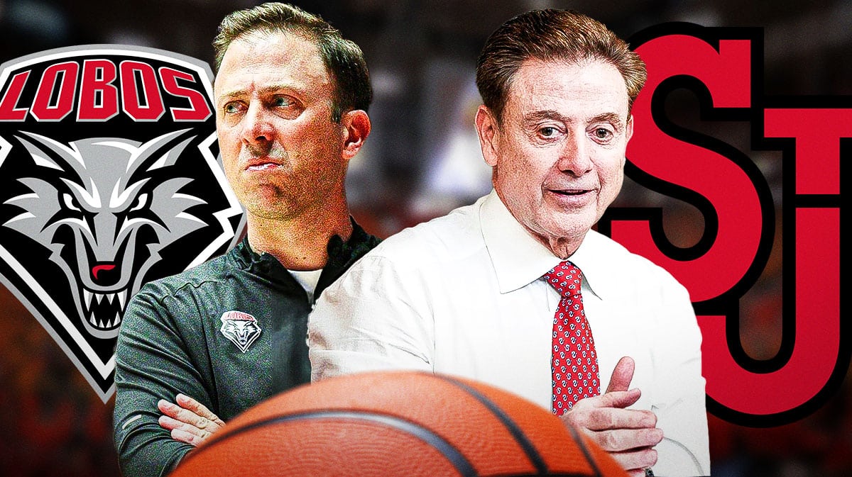 New Mexico head coach Richard Pitino and St. John's head coach Rick Pitino