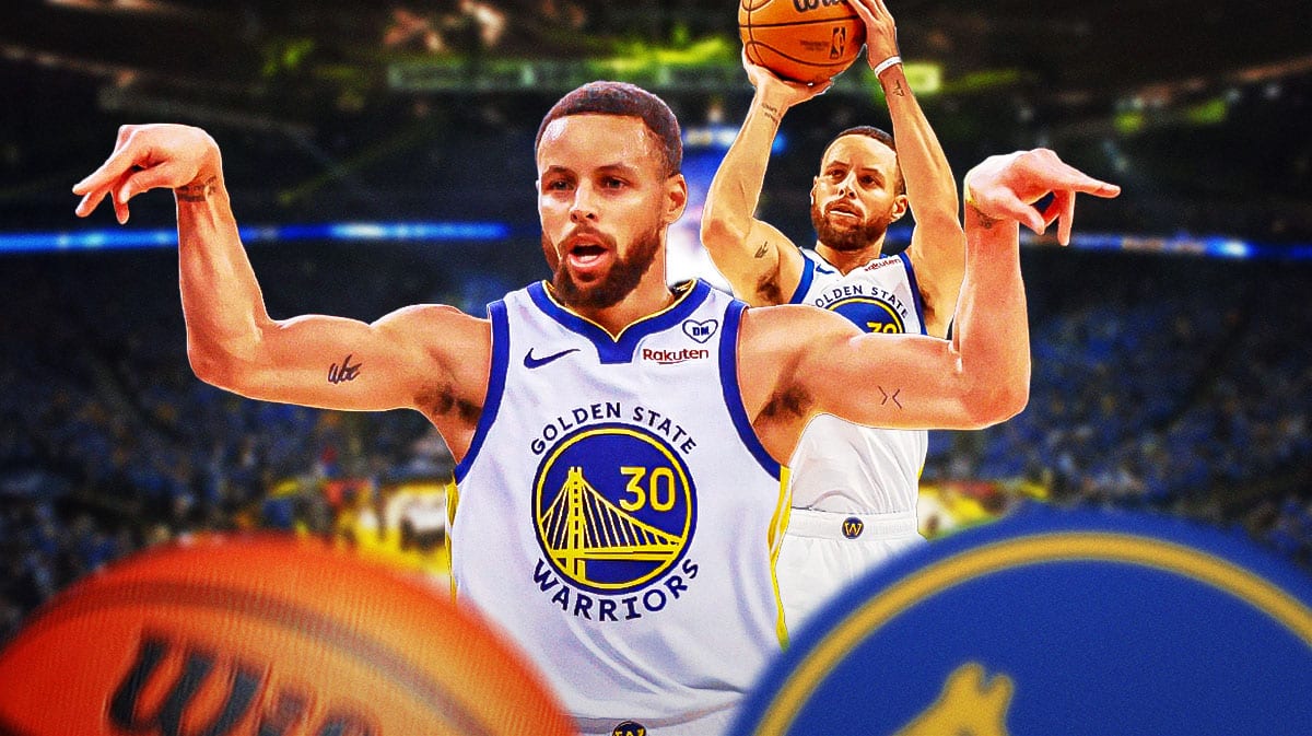 Stephen Curry celebrating 3-pointers made.