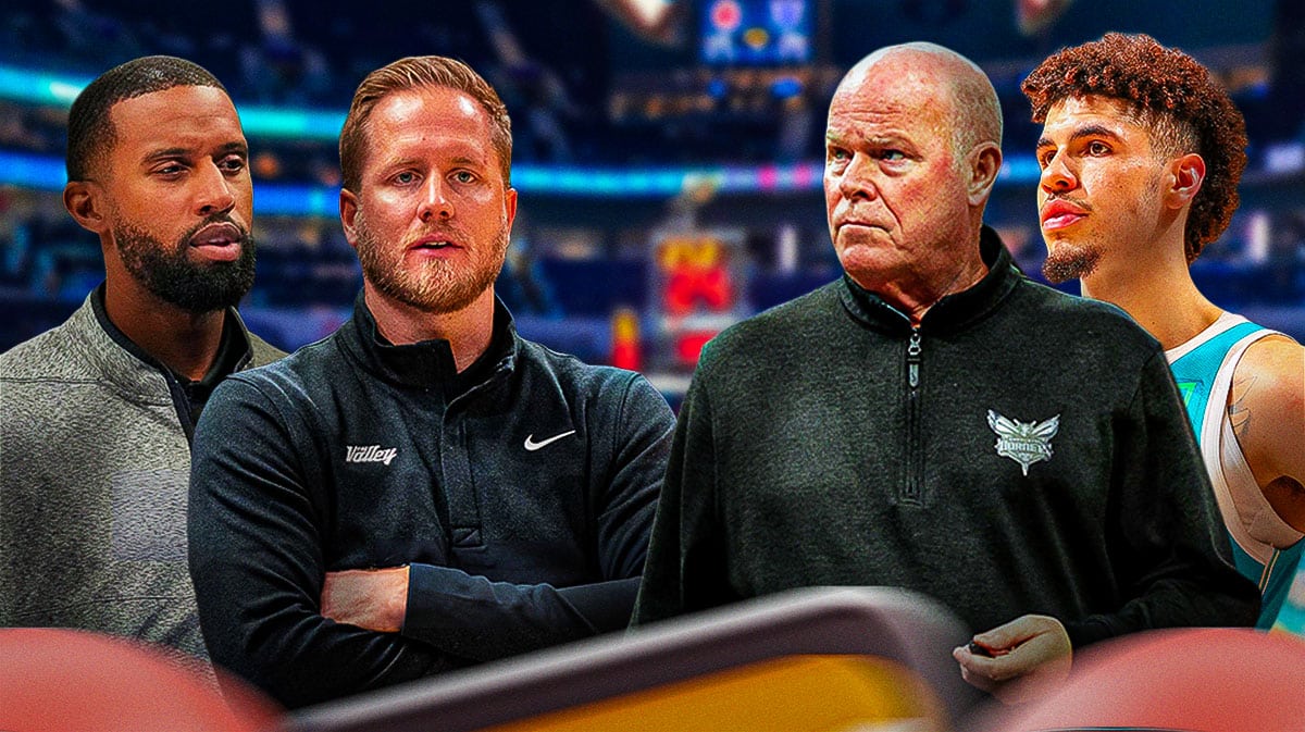 Hornets player LaMelo Ball with Steve Clifford and other candidates.