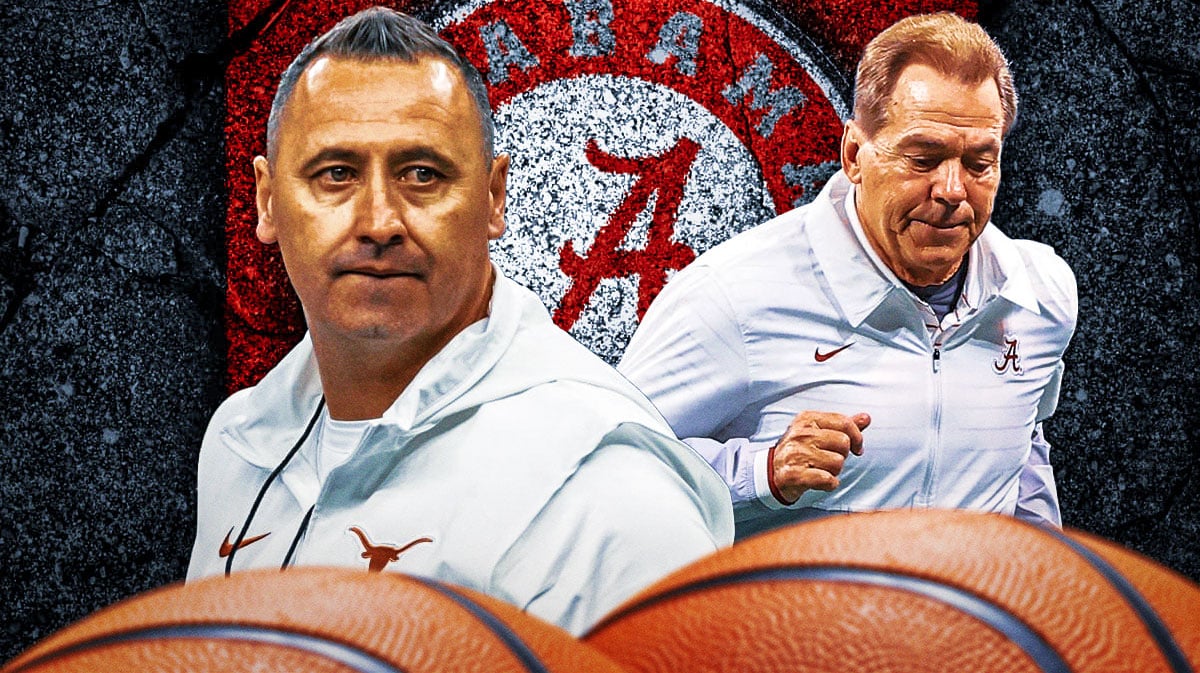 Steve Sarkisian, Nick Saban, Alabama football logo