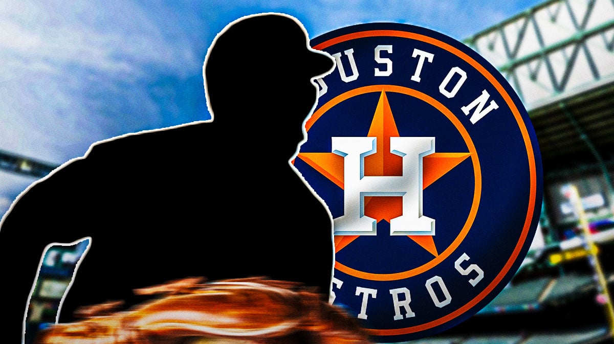 Jose Abreu as a silhouette. Astros logo