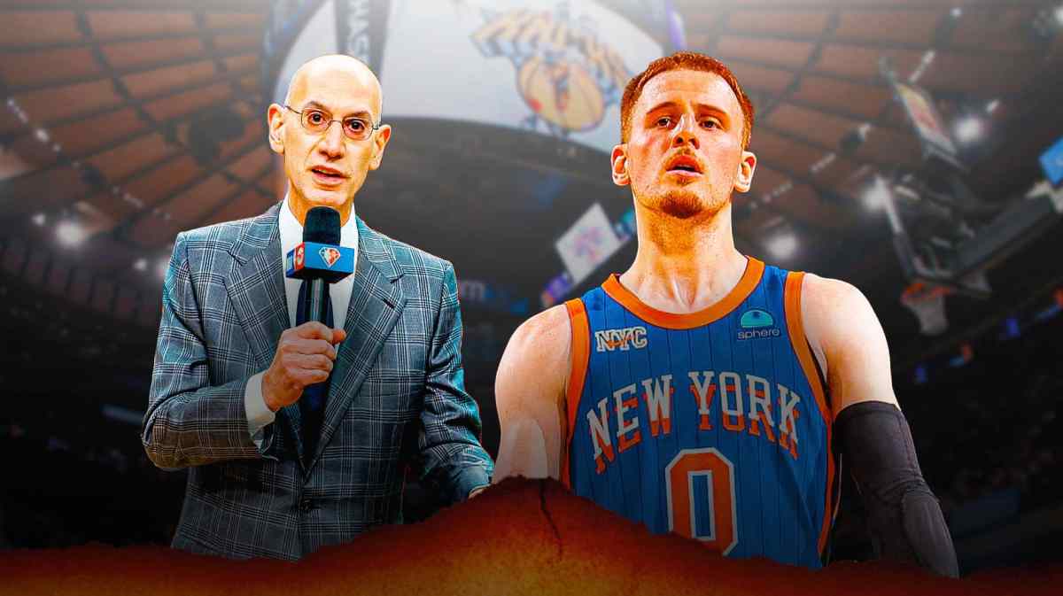Adam Silver and Knicks' Donte DiVincenzo