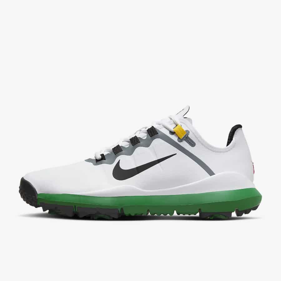 Tiger Woods '13 - White/Pine Green/Cool Grey/Black colorway on a light gray background.