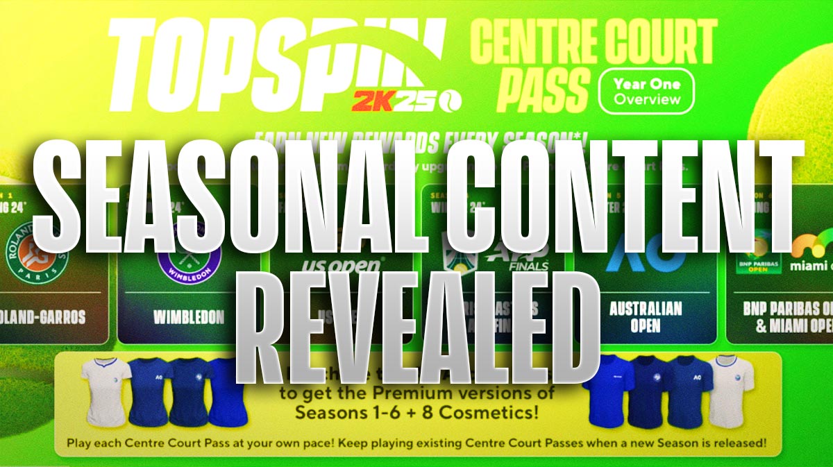 TopSpin 2K25 объявляет сезонный контент – пропуски на центральный корт