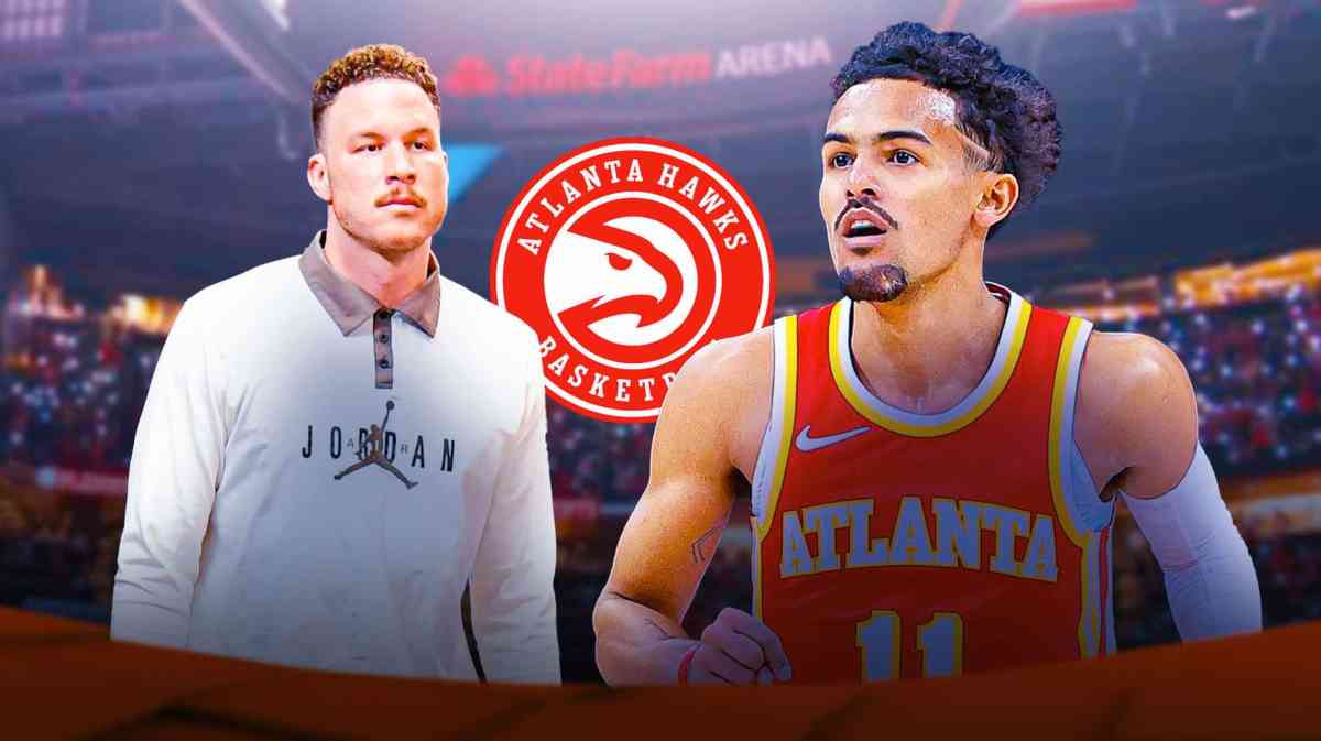 Hawks' Trae Young stands next to Blake Griffin