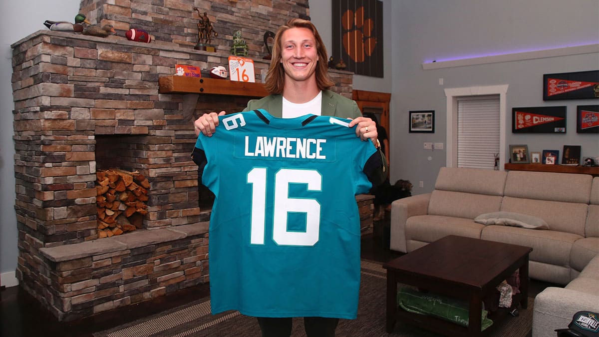 Trevor Lawrence getting drafted during the 2020 NFL Draft