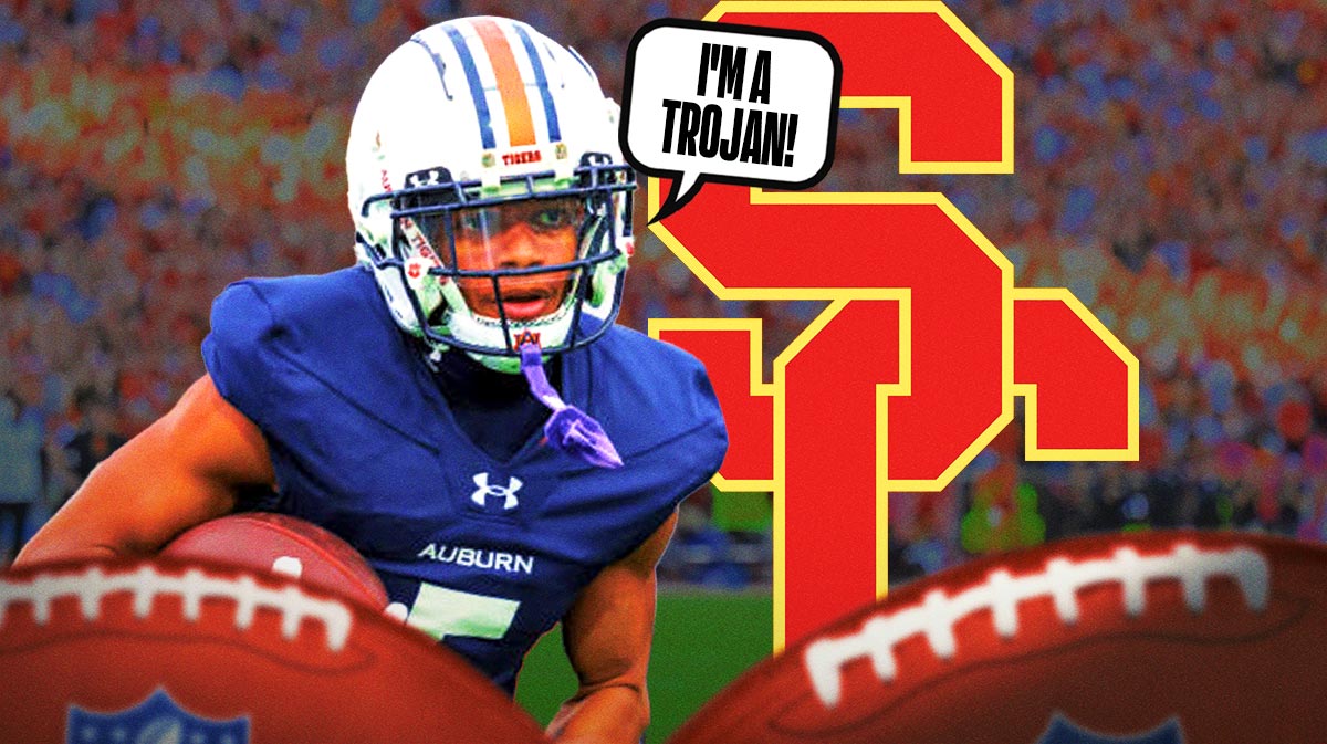 Jay Fair next to USC logo saying "I'm a Trojan!"