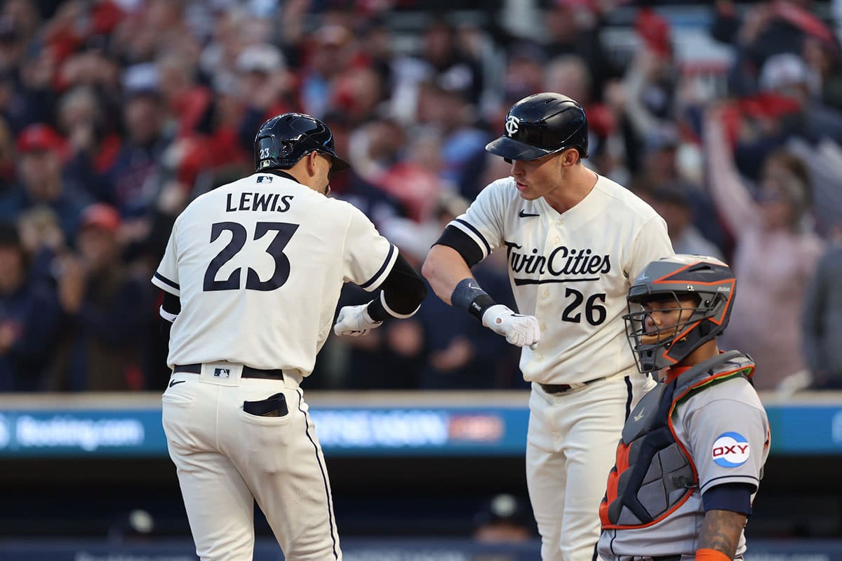 Twins-third-baseman-Royce-Lewis-23-celebrates-hitting-a-solo-home-run-with-right-fielder-Max-Kepler-26.jpg (1200×800)