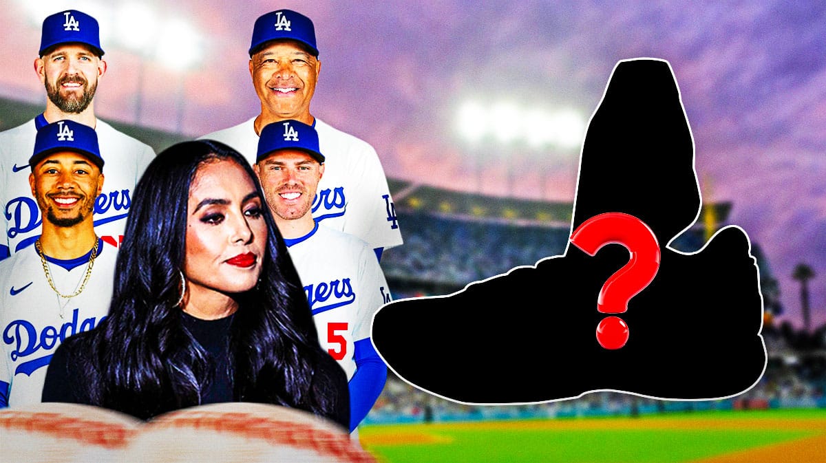 Vanessa Bryant gifting Los Angeles Dodgers Nike Kobe 6 sneakers