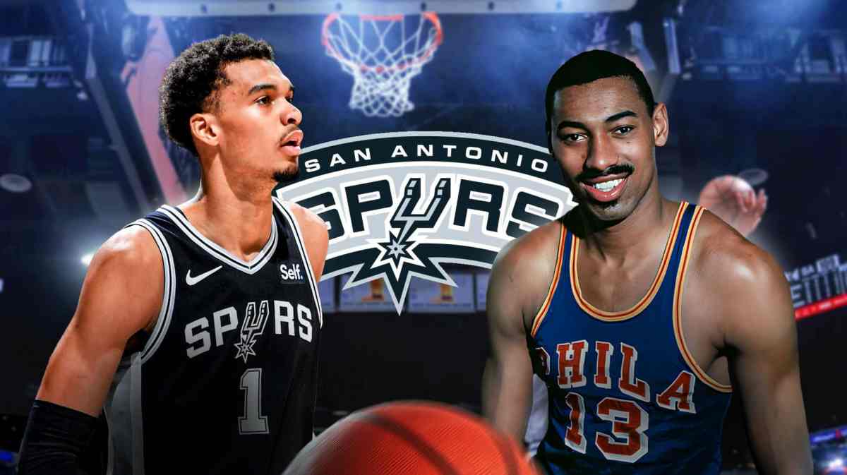 Spurs Victor Wembanyama next to Wilt Chamberlain