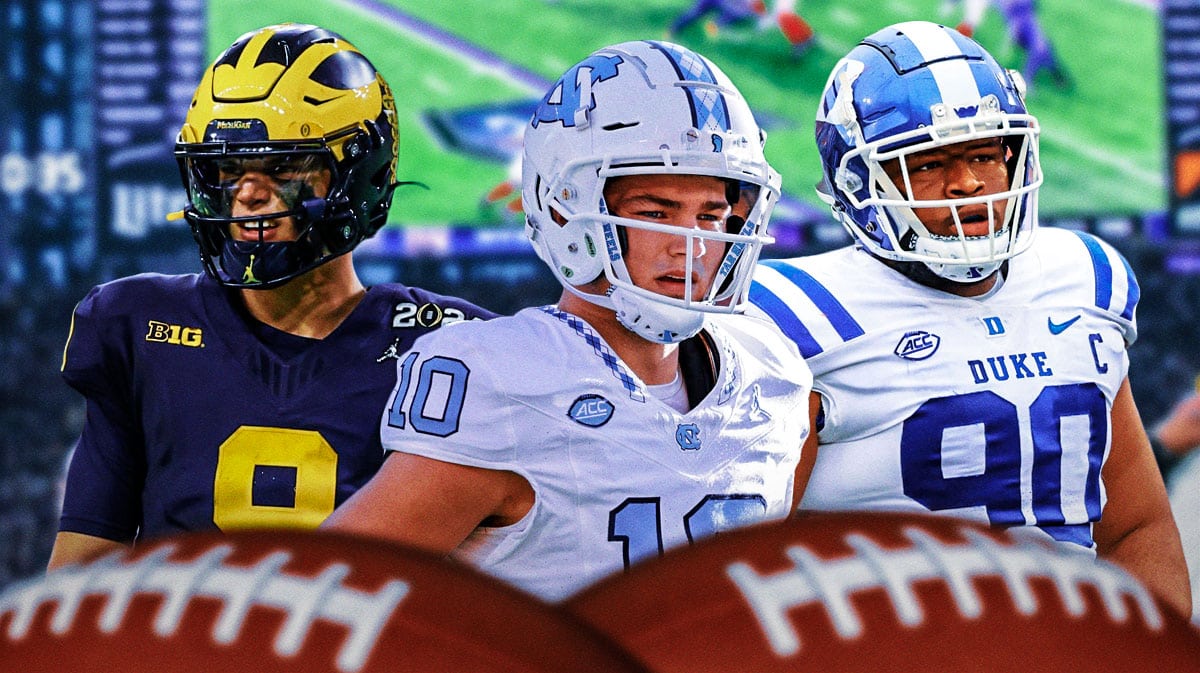 Drake Maye of J.J. McCarthy could be the selection at quarterback for the Vikings