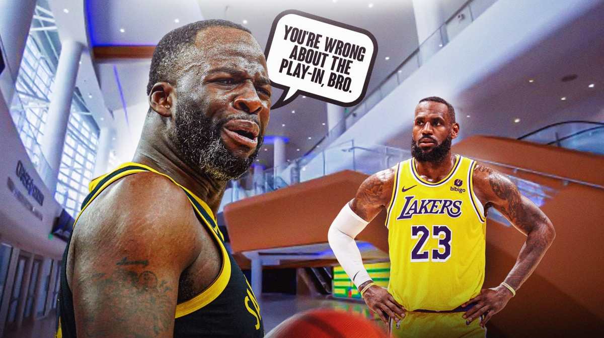 Draymond Green telling LeBron James "you're wrong about the Play-In, bro."