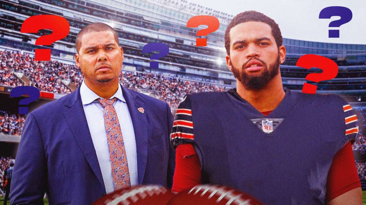 Bears GM Ryan Poles and quarterback Caleb Williams