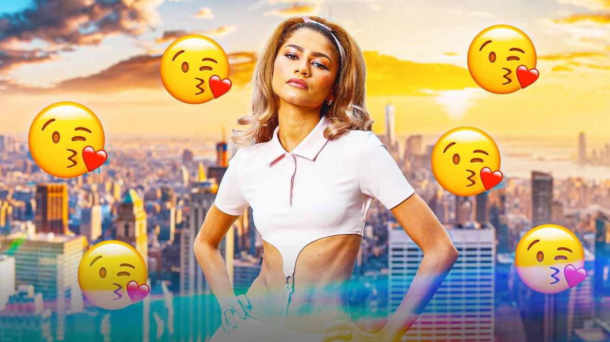 Zendaya with kiss emojis around her