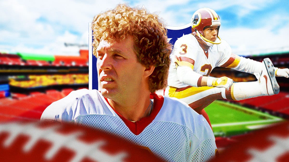 Photo: Mark Moseley in Redskins jersey, NFL logo in background