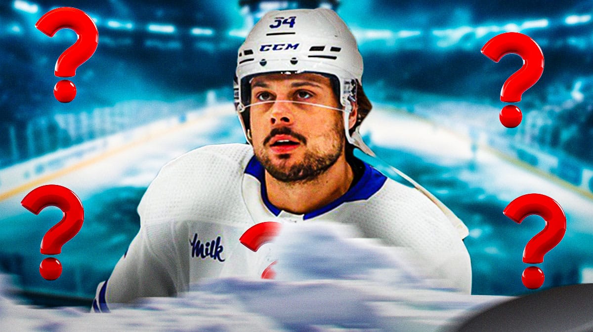 Auston Matthews with a bunch of question marks around him