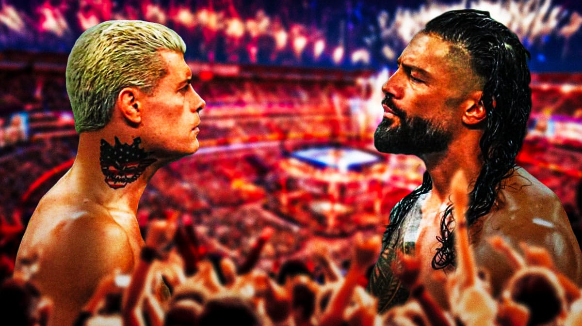 Cody Rhodes, Roman Reigns faceoff at WrestleMania 40