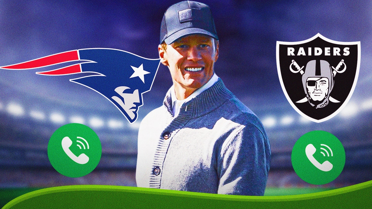 Tom Brady with phone ringing for Patriots and Raiders