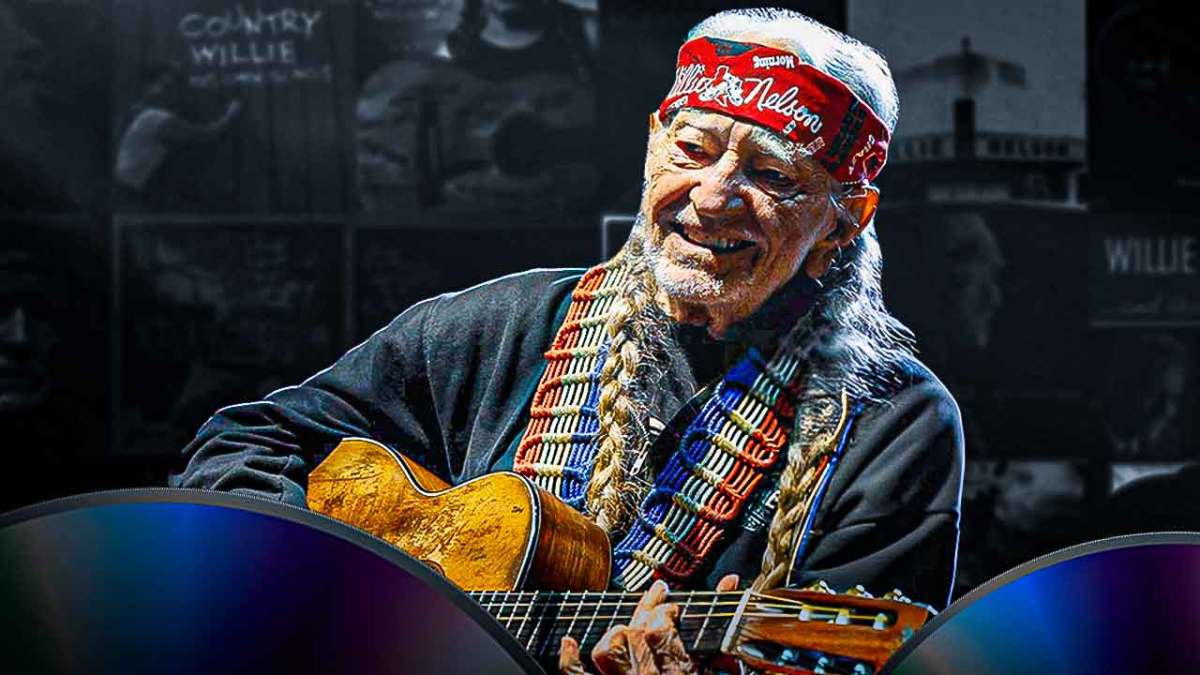 Willie Nelson on stage.