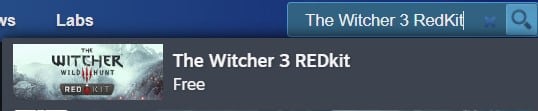 Steam Search Results Showing The Witcher 3 RedKit