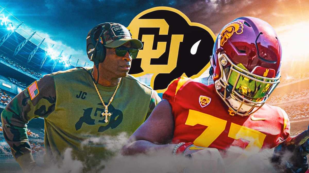 Colorado football head coach Deion Sanders, USC's Jason Zandamela