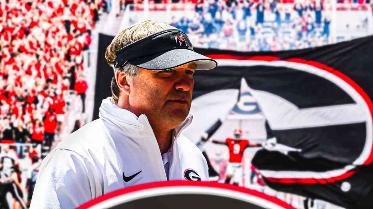 Transfer portal, Georgia football, Bulldogs, Kirby Smart, Georgia football transfer portal, Kirby Smart with Georgia football stadium in the background