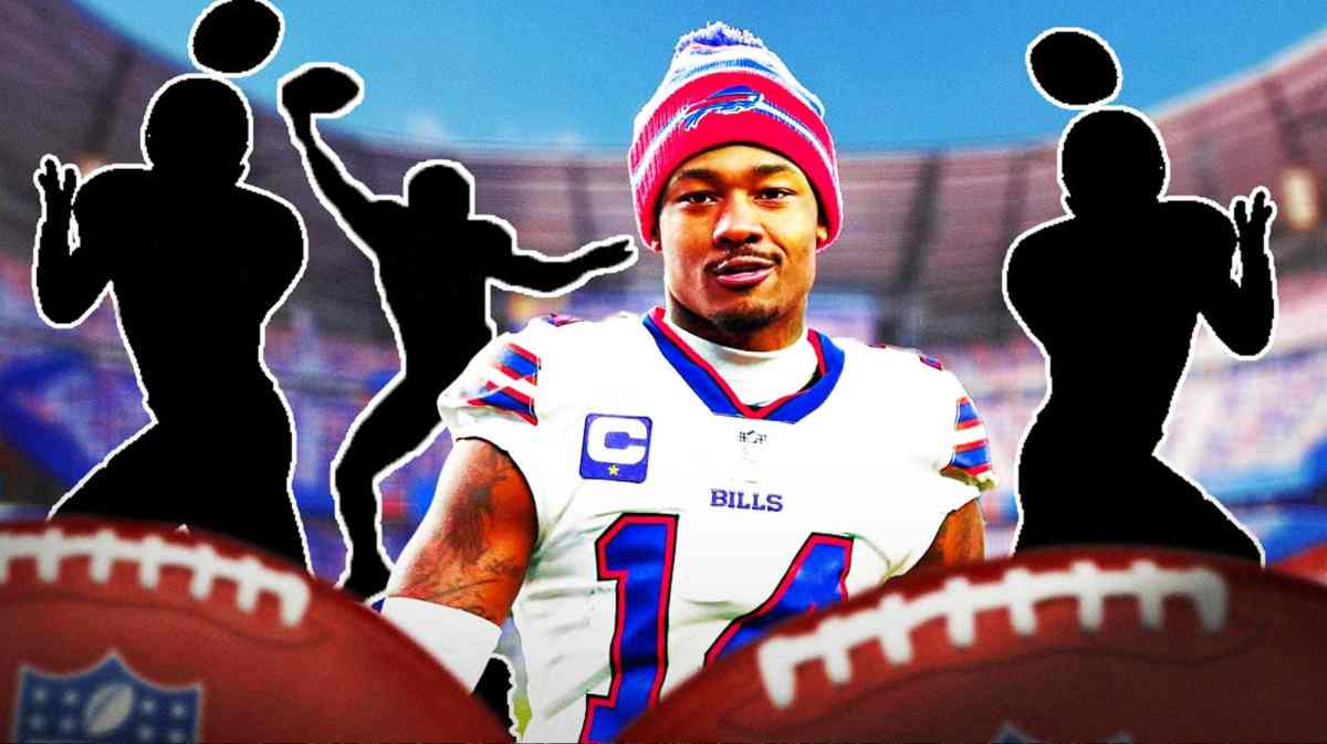 Bills' Stefon Diggs and three silhouettes of wide receivers