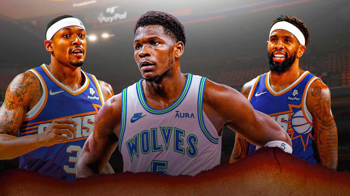 Phoenix Suns guard Bradley Beal on slowing down Timberwolves' Anthony Edwards, with Royce O'Neale