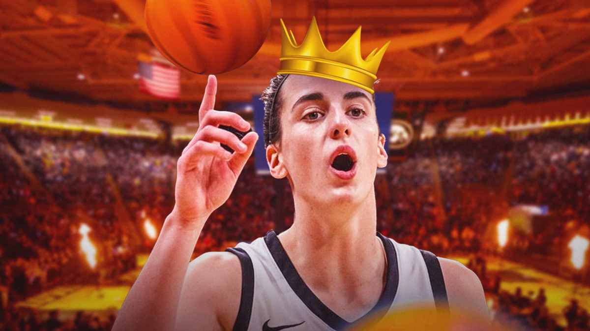 Caitlin Clark wearing a crown