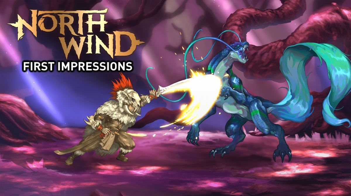northwind first impressions, northwind gameplay, northwind story, northwind, an ingame screenshot of Northwind with the game logo in one corner and the words first impressions under it