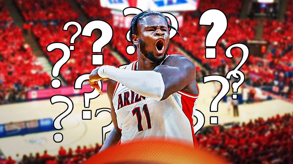 Former Arizona basketball player Oumar Ballo in action with question marks all around