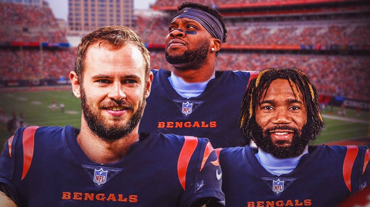 Photo: Hunter Renfrow, Xavien Howard, Emmanuel Ogbah all in Bengals jerseys