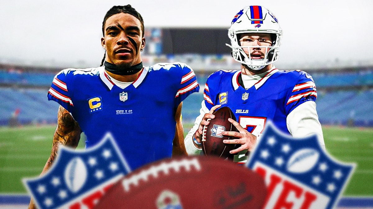 Chase Claypool in Bills jersey with Josh Allen