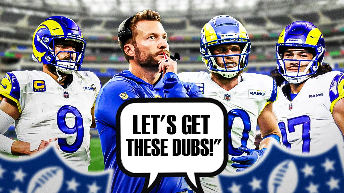 Sean McVay, Matt Stafford, Cooper Kupp and Puka Nacua all saying "let's get these dubs!"