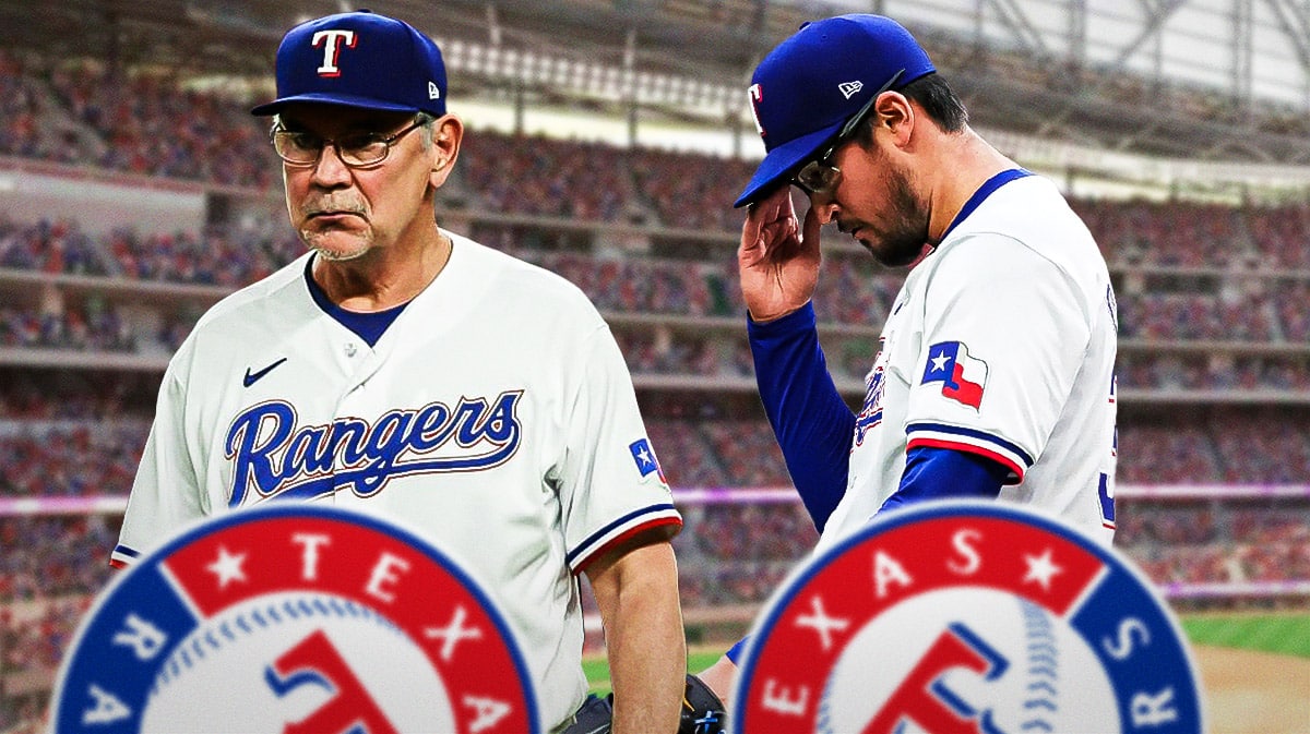 Rangers Bruce Bochy and Dane Dunning