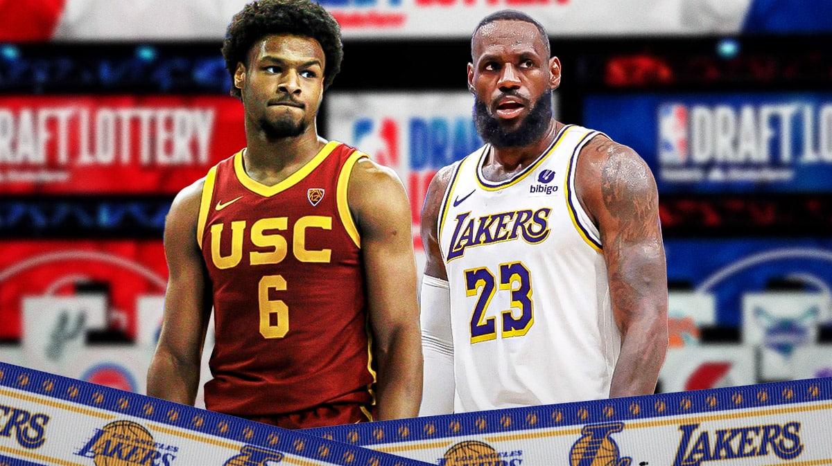 Bronny James and LeBron James.