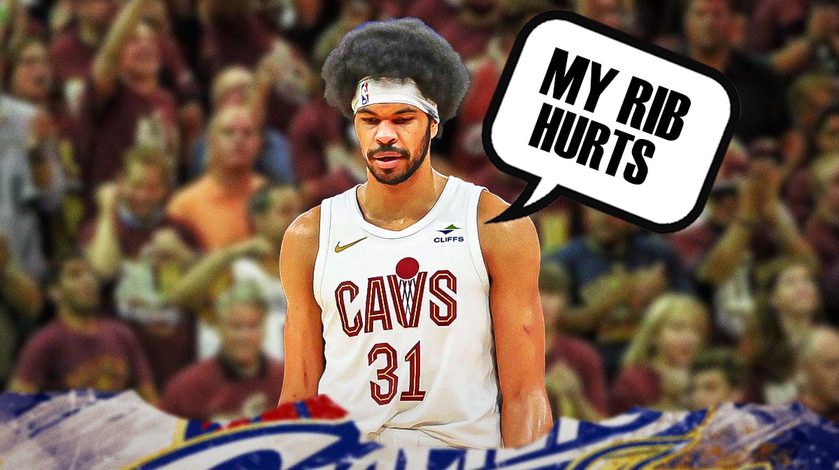 Jarrett Allen cries and says "my rib hurts"