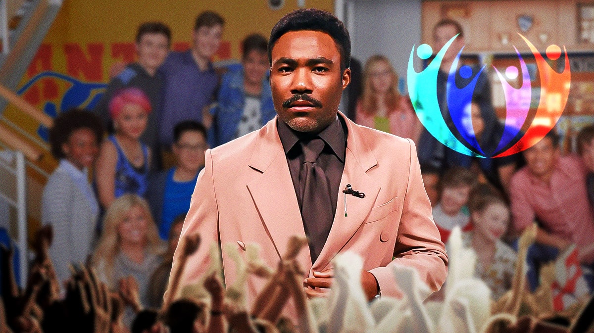 Donald Glover over Community cast photo