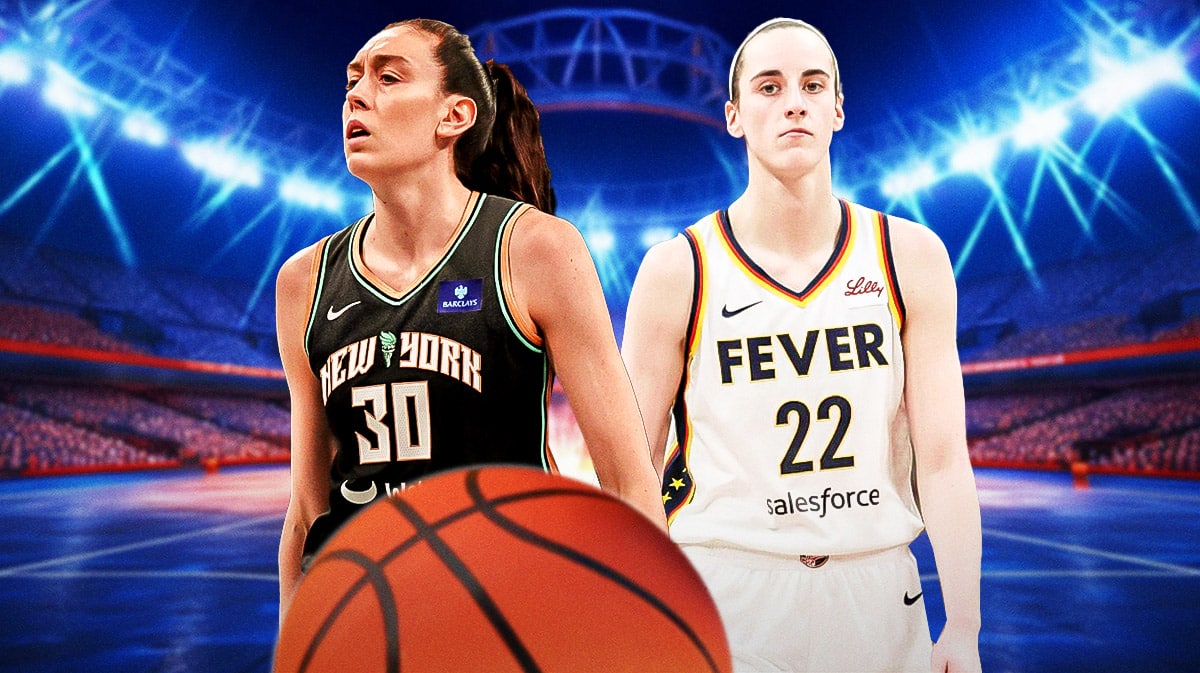 New York Liberty player Breanna Stewart and Indiana Fever player Caitlin Clark
