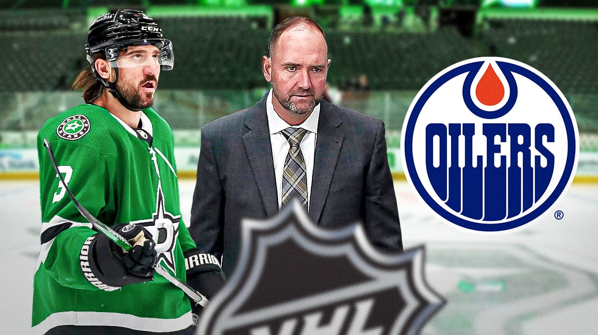 Stars defenseman Chris Tanev, head coach Pete DeBoer, Oilers