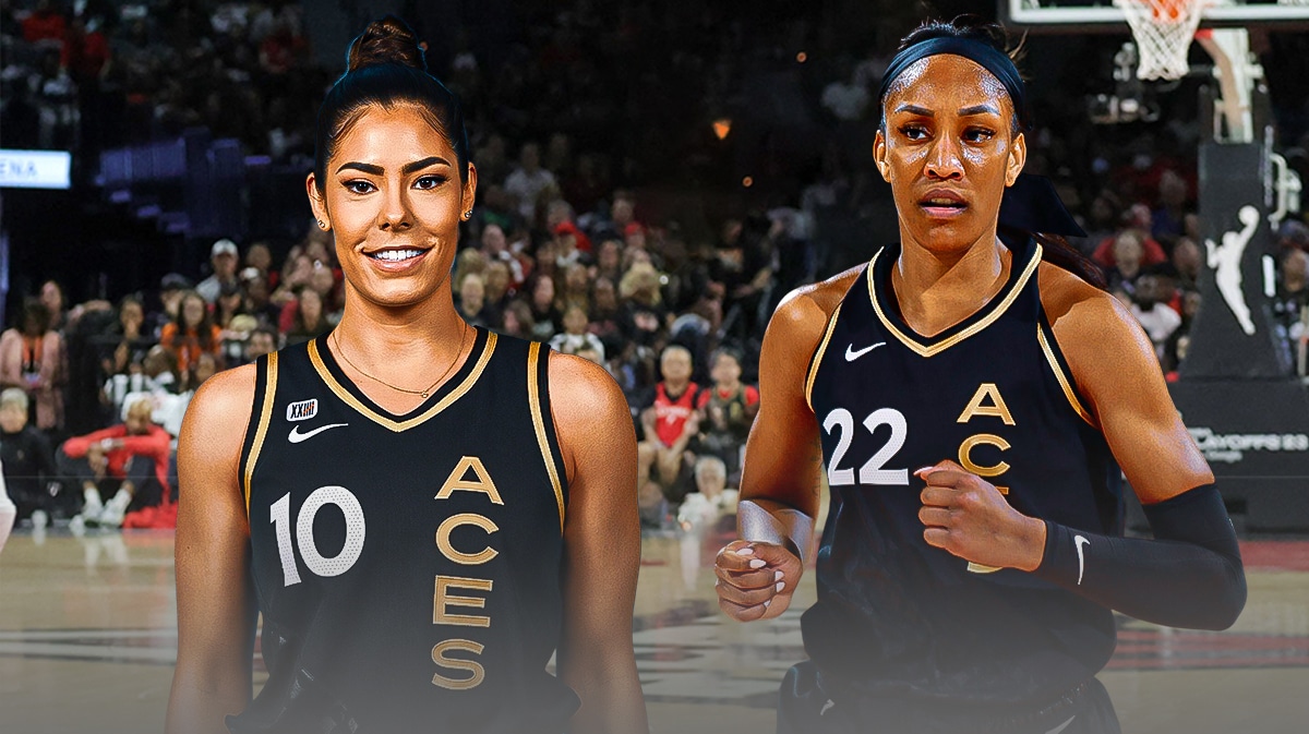 Kelsey Plum and A'ja Wilson