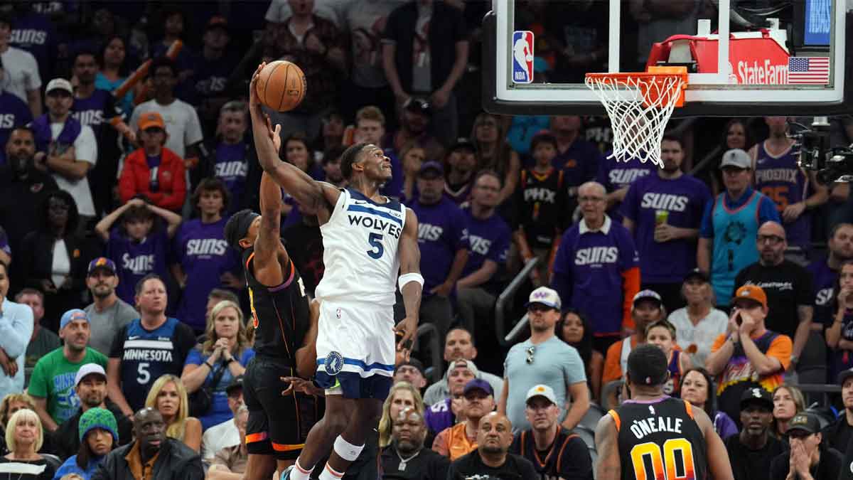 Anthony Edwards dunking on the Suns for the Timberwolves in round one